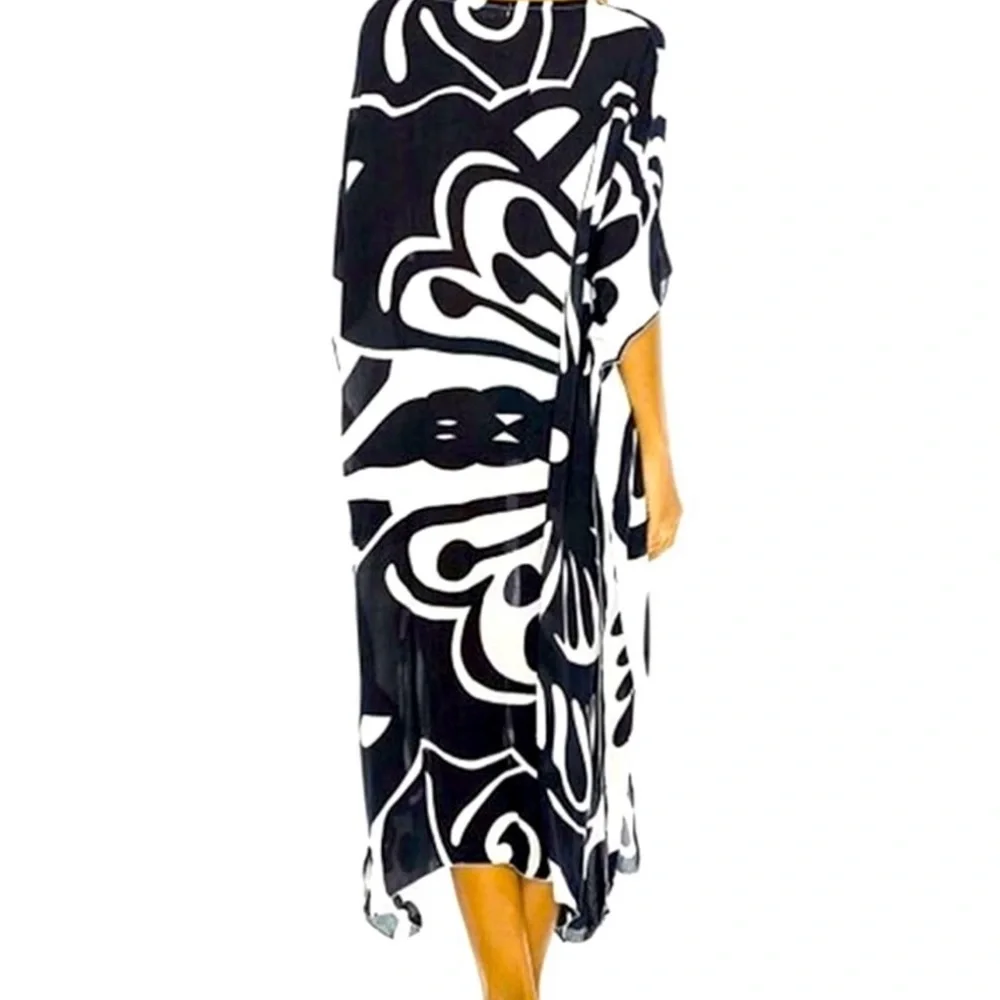 Bsubseach Black and White Caftan - Picture 2 of 2